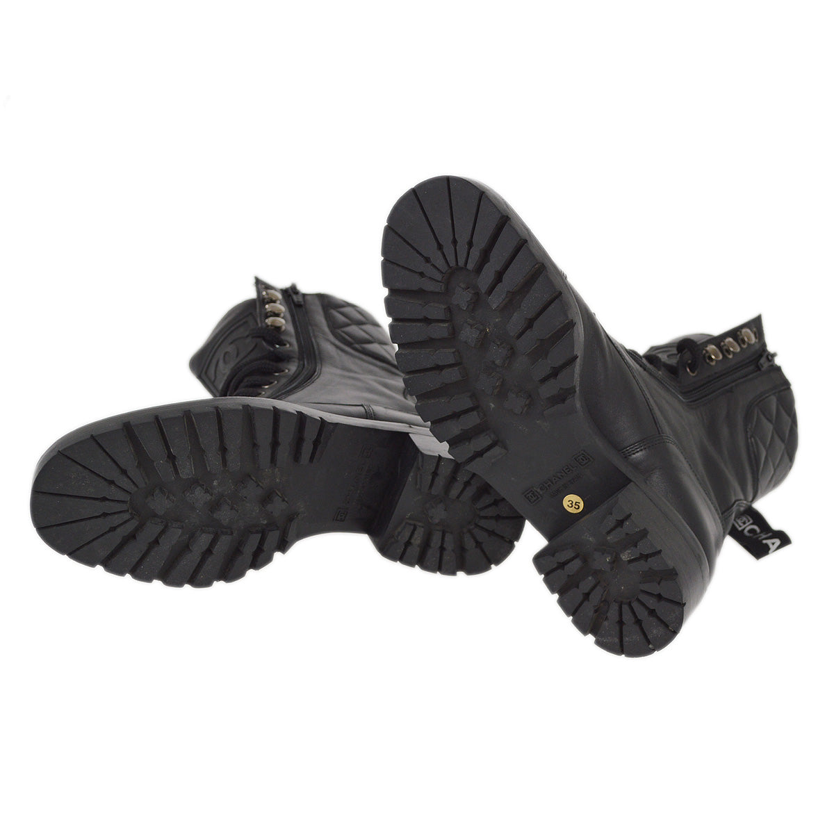 Luxury Chanel * Black Sport Line Short Boots Shoes #35