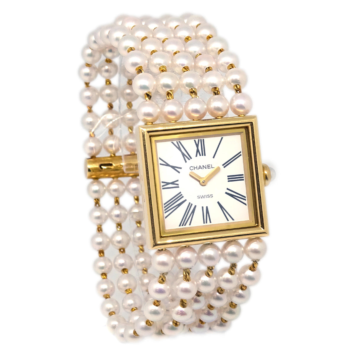 Luxury Chanel Mademoiselle Watch Quartz Pearl 18KYG #L