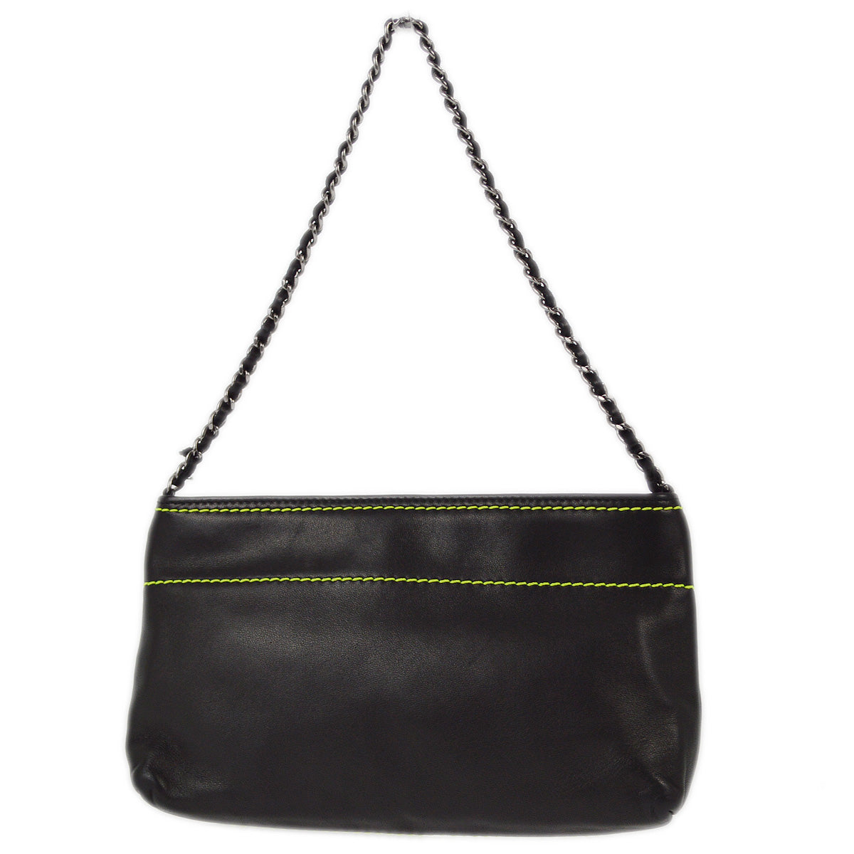 Luxury Chanel 2004-2005 Black Lambskin Chain Handbag