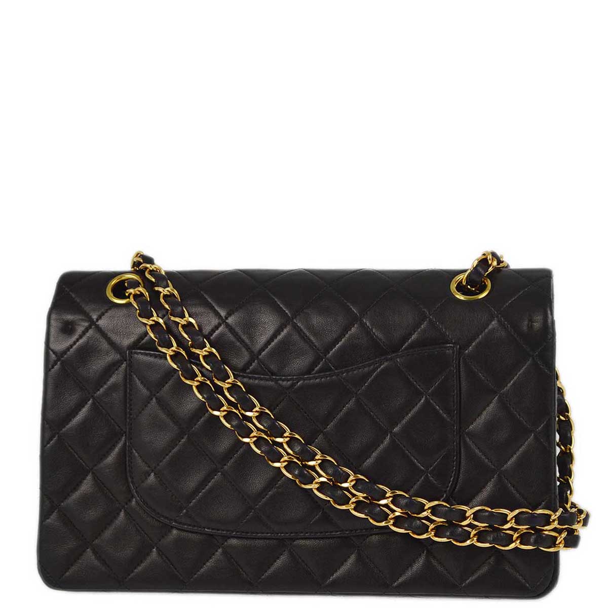Luxury Chanel 1997-1999 Black Lambskin Medium Classic Double Flap Shoulder Bag