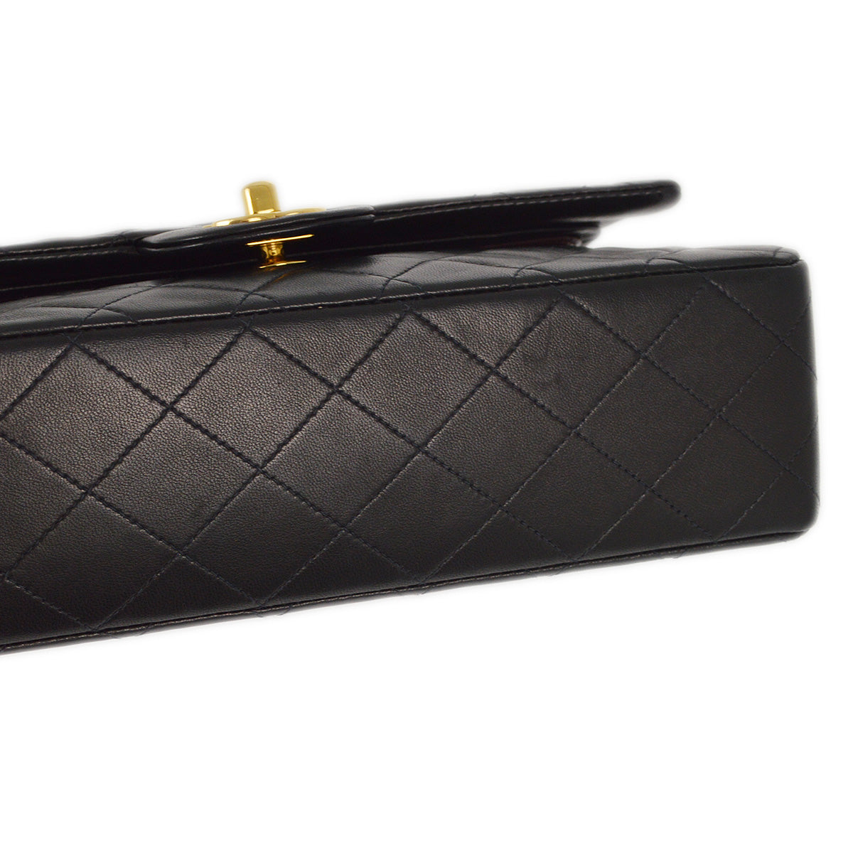 Luxury Chanel 1997-1999 Black Lambskin Medium Classic Double Flap Shoulder Bag