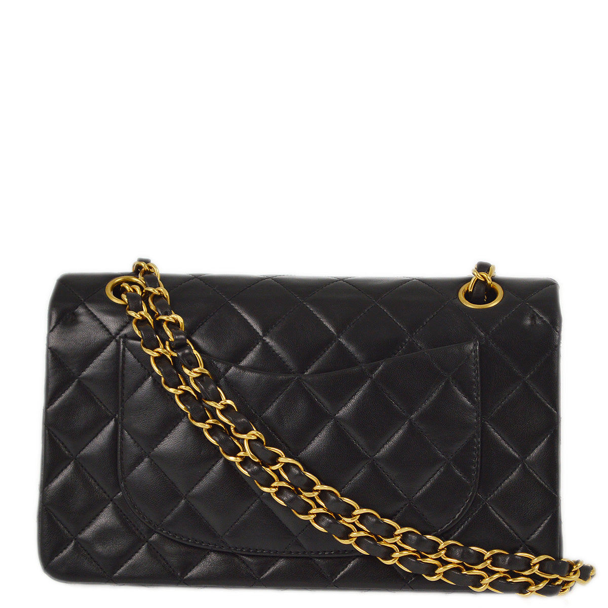 Luxury Chanel 1994-1996 Black Lambskin Small Classic Double Flap Shoulder Bag