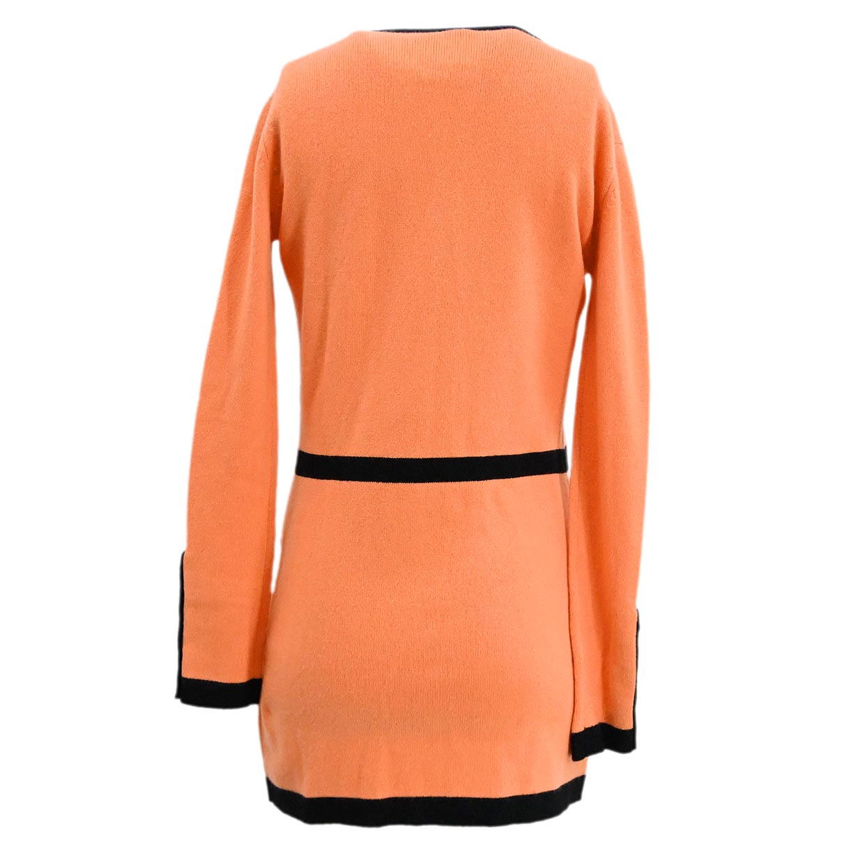 Luxury Chanel Set Cardigan Short Sleeve Dress Orange 95A #38