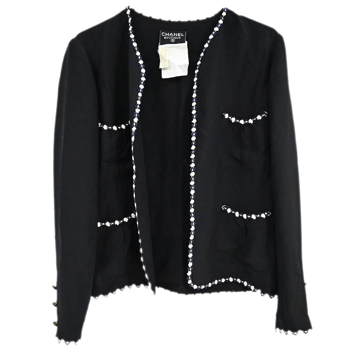 Luxury Chanel Collarless Jacket Black