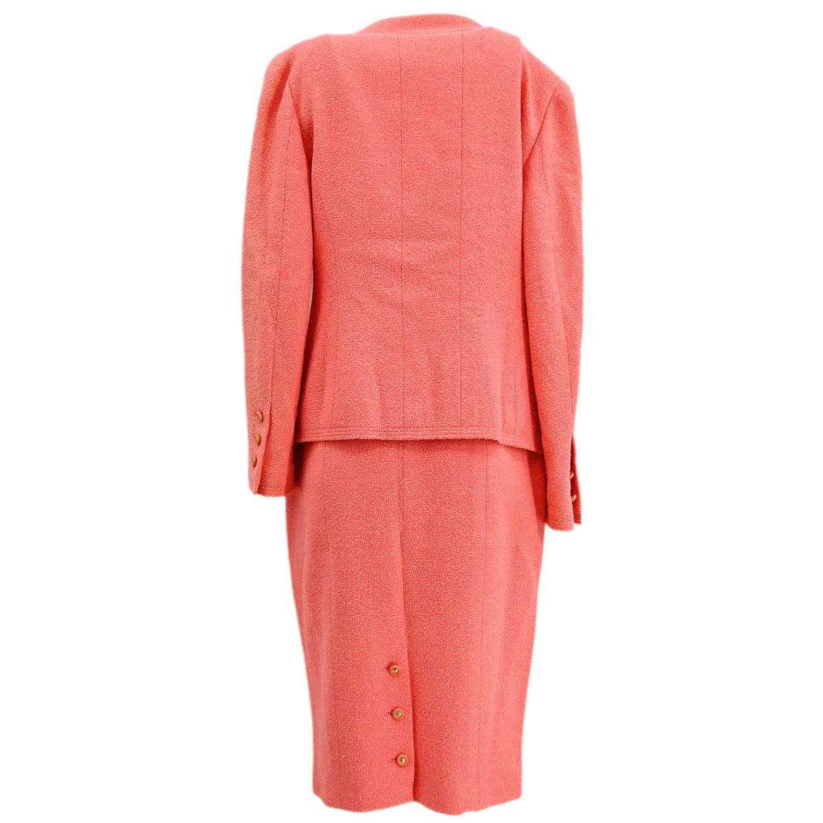 Luxury Chanel Setup Suit Jacket Skirt Pink 96C #42