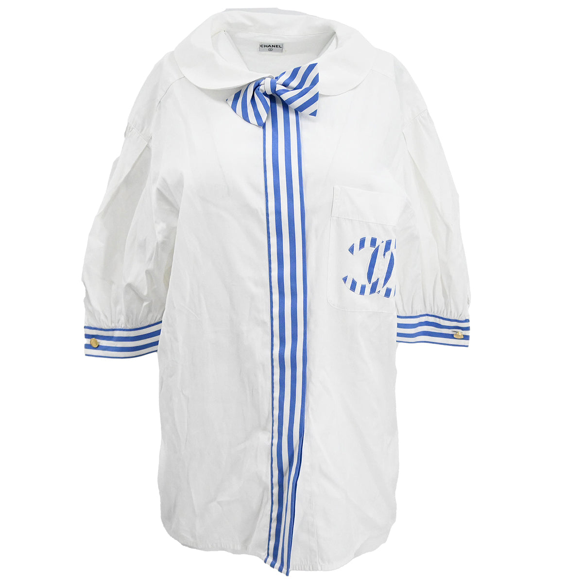 Luxury Chanel Short Sleeve Shirt White