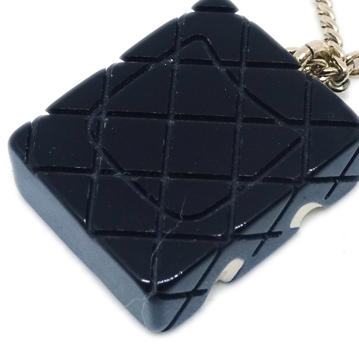 Luxury Chanel Cambon Ligne Chain Necklace Pendant Black 05C
