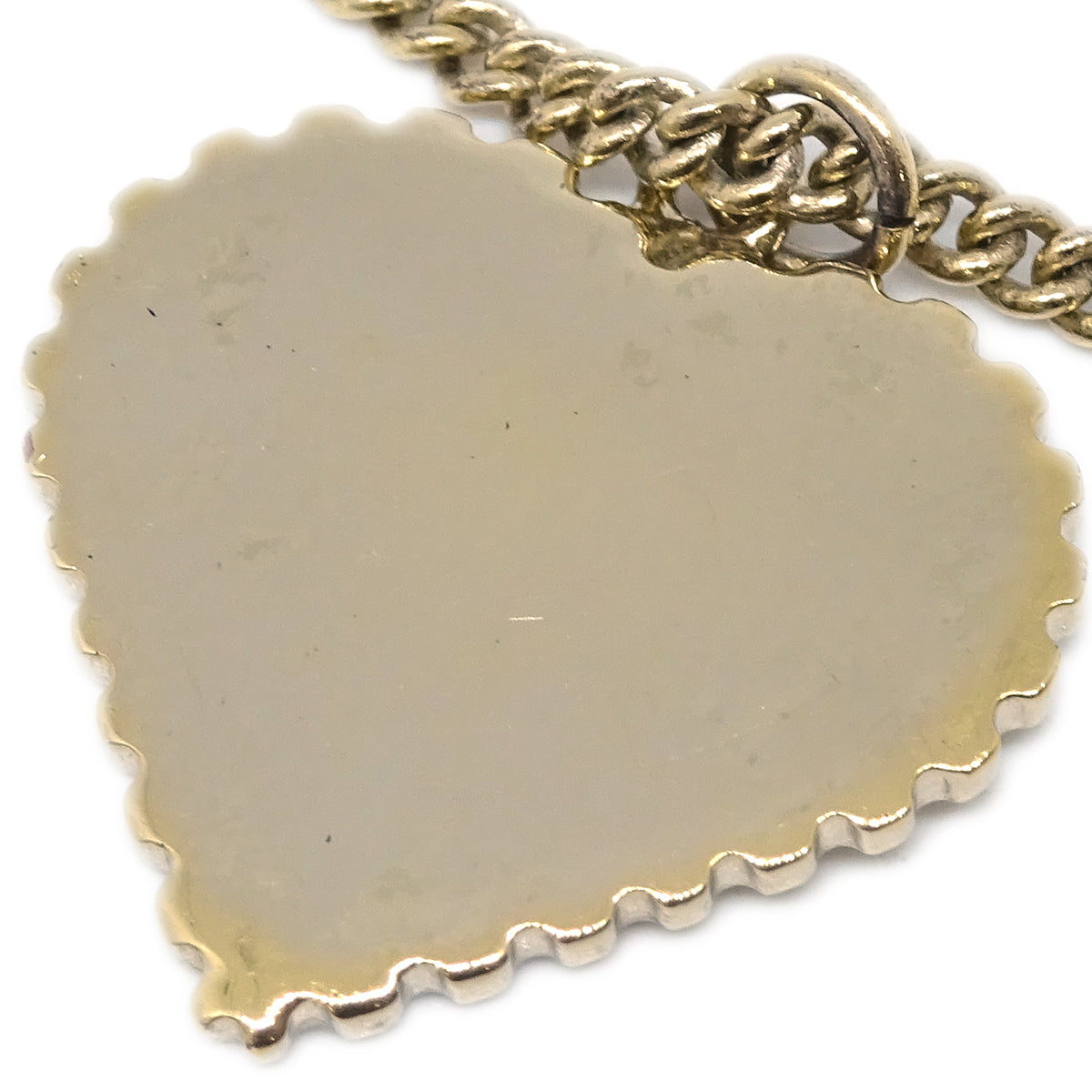 Luxury Chanel Heart Chain Pendant Necklace Gold 05P