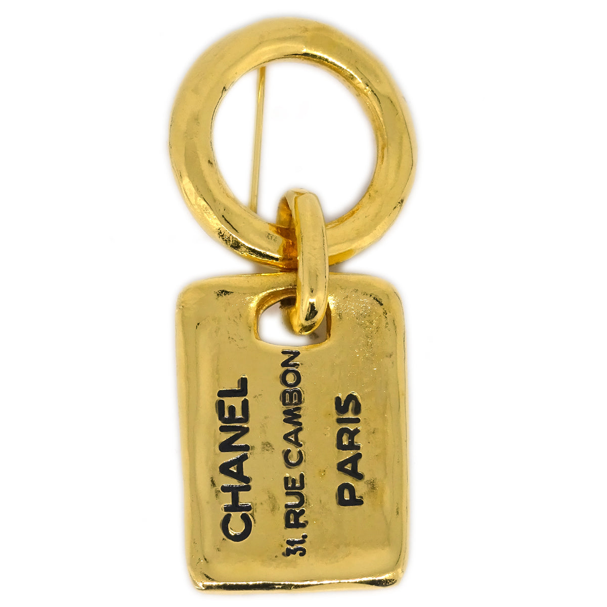 Luxury Chanel Plate Brooch Pin Gold 1133