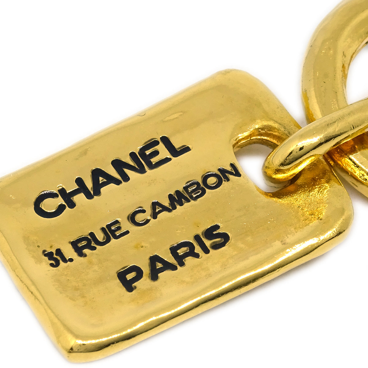 Luxury Chanel Plate Brooch Pin Gold 1133