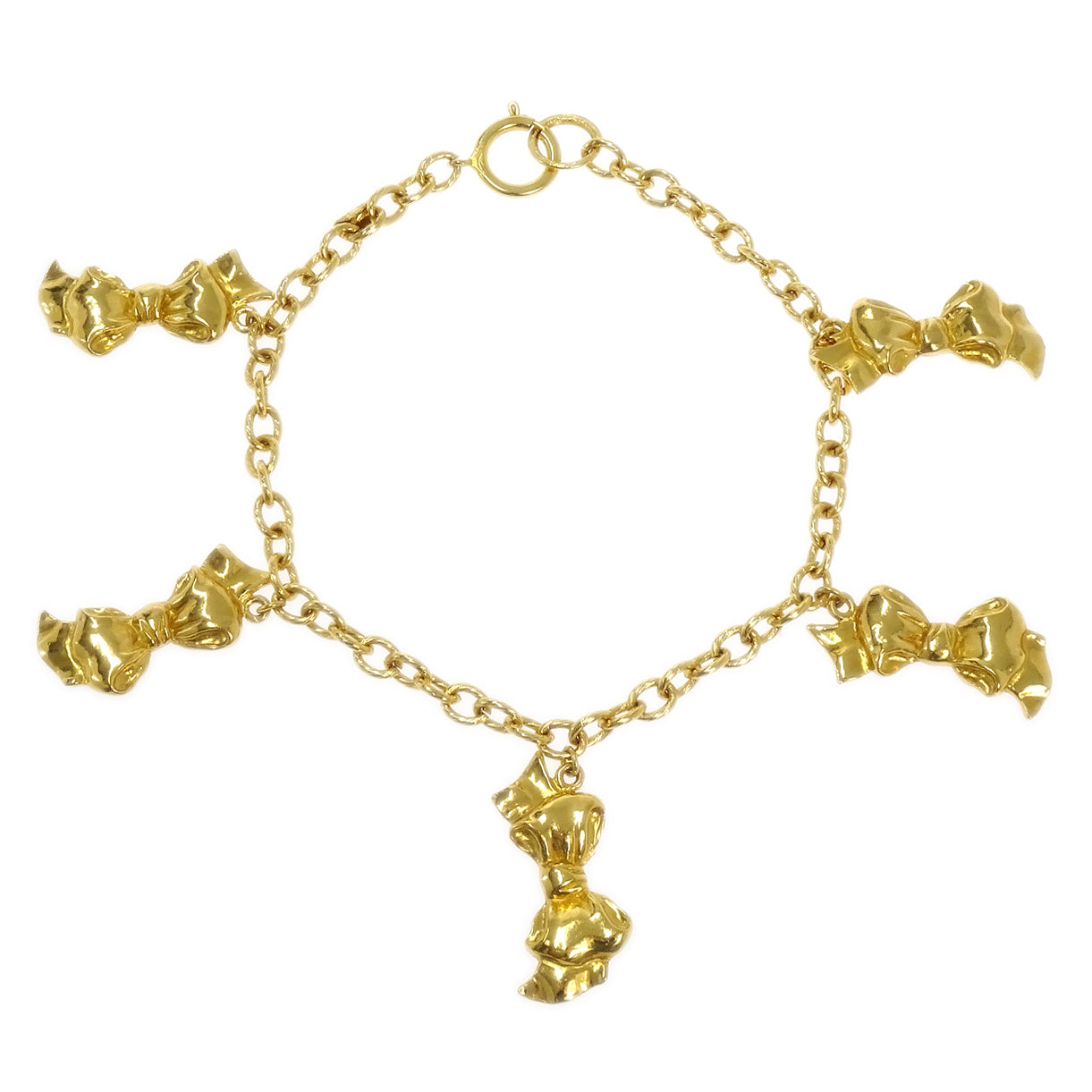 Luxury Chanel Bow Chain Necklace Gold