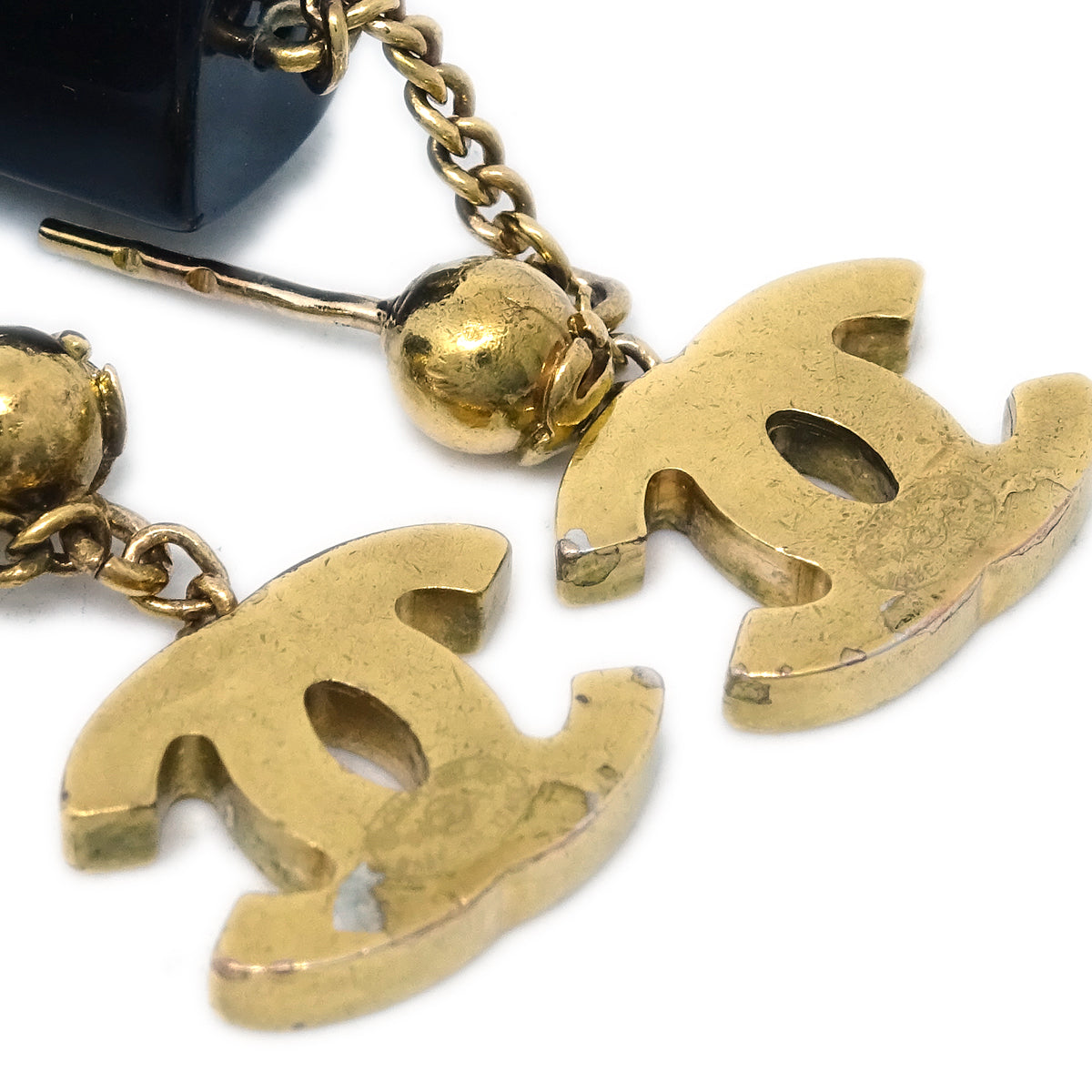 Luxury Chanel Lipstick Dangle Piercing Earrings Rhinestone Gold 04A