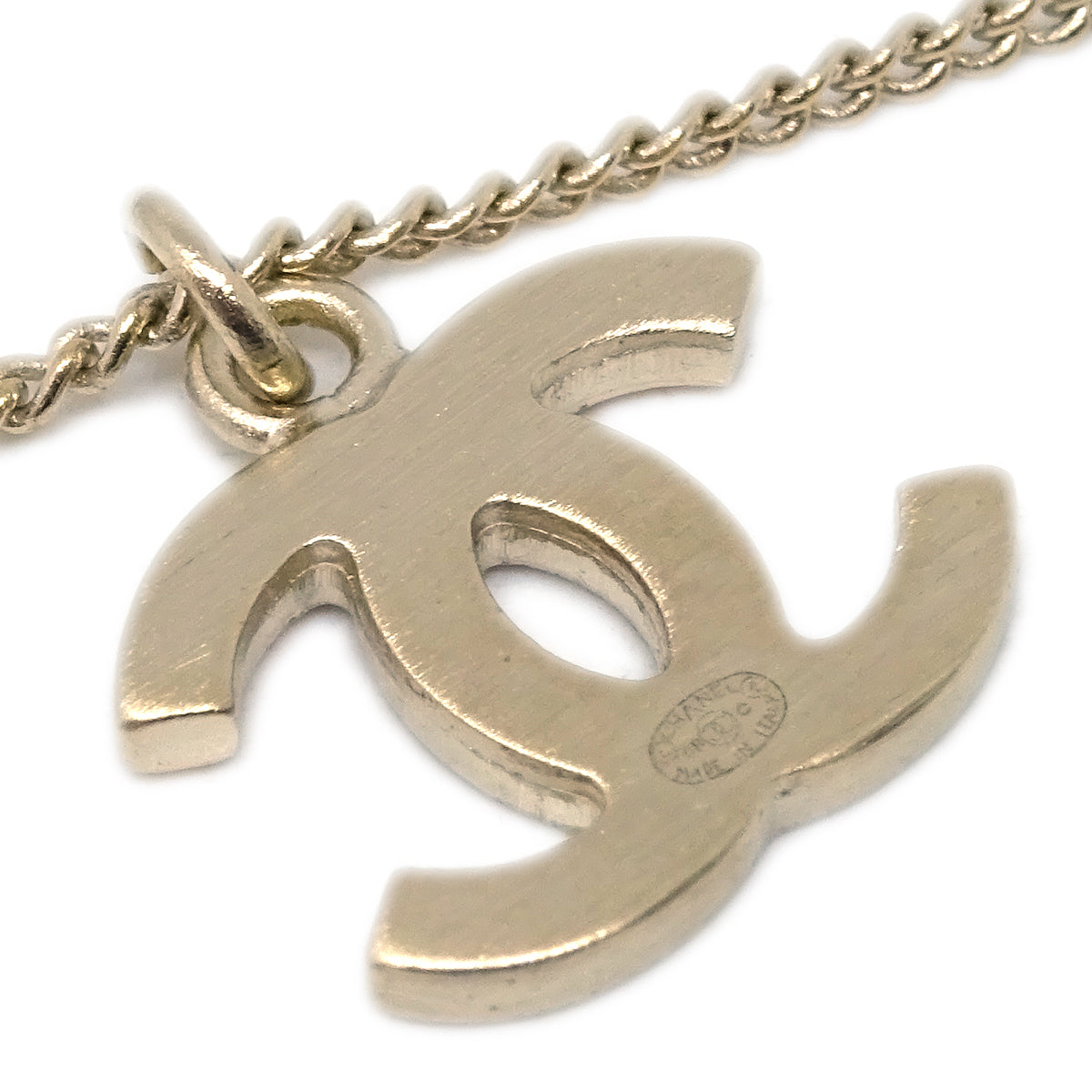 Luxury Chanel Gold Orange CC Pendant Necklace 08C