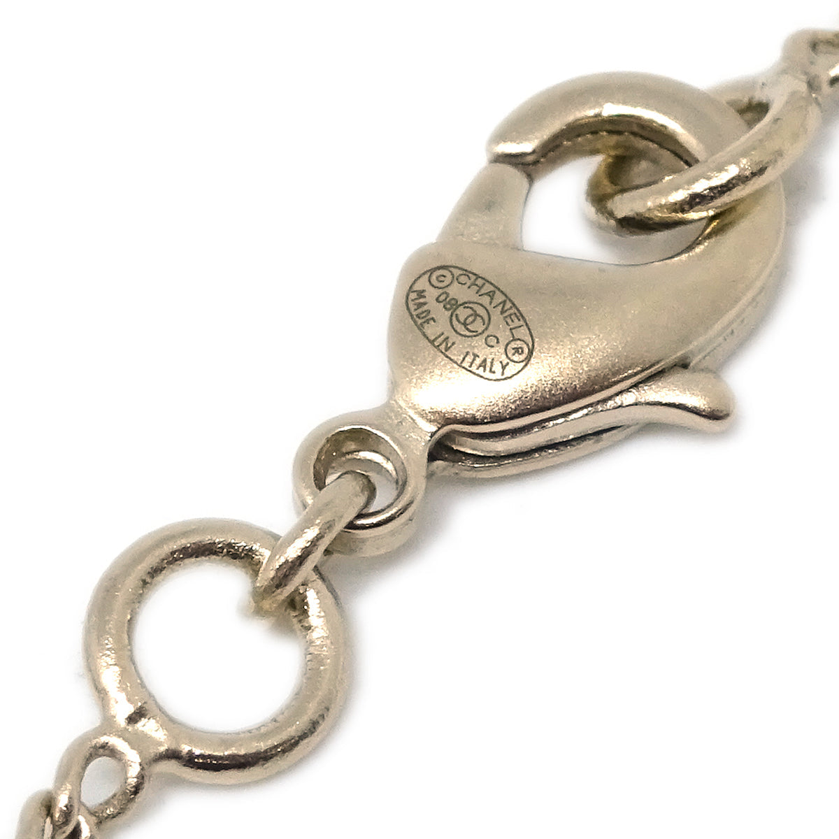 Luxury Chanel Gold Orange CC Pendant Necklace 08C