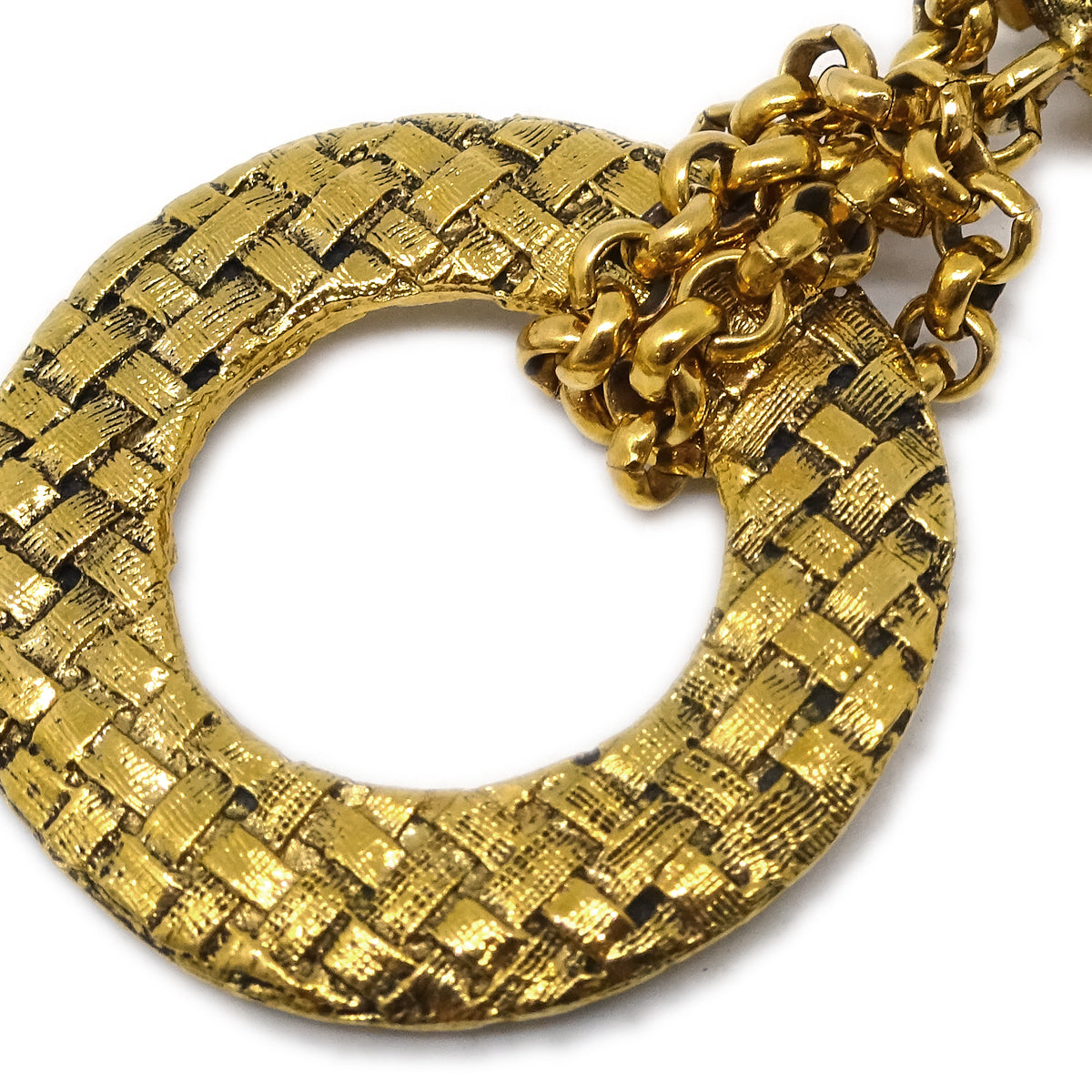 Luxury Chanel Hoop Dangle Earrings Clip-On Gold 29/2881