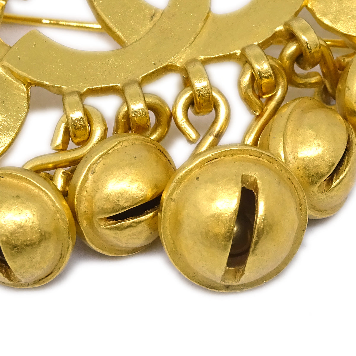 Luxury Chanel Bell Brooch Pin Corsage Gold 95P