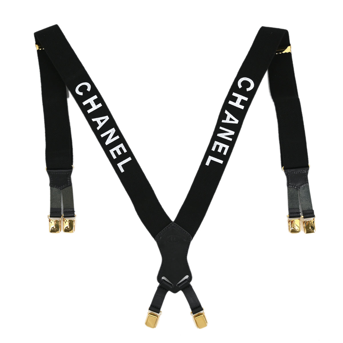 Luxury Chanel Suspenders Black Small New