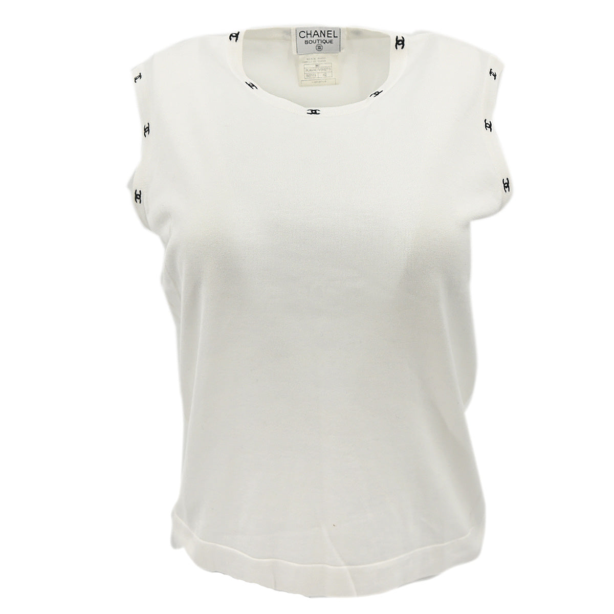 Luxury Chanel Sleeveless Top White 96C #42
