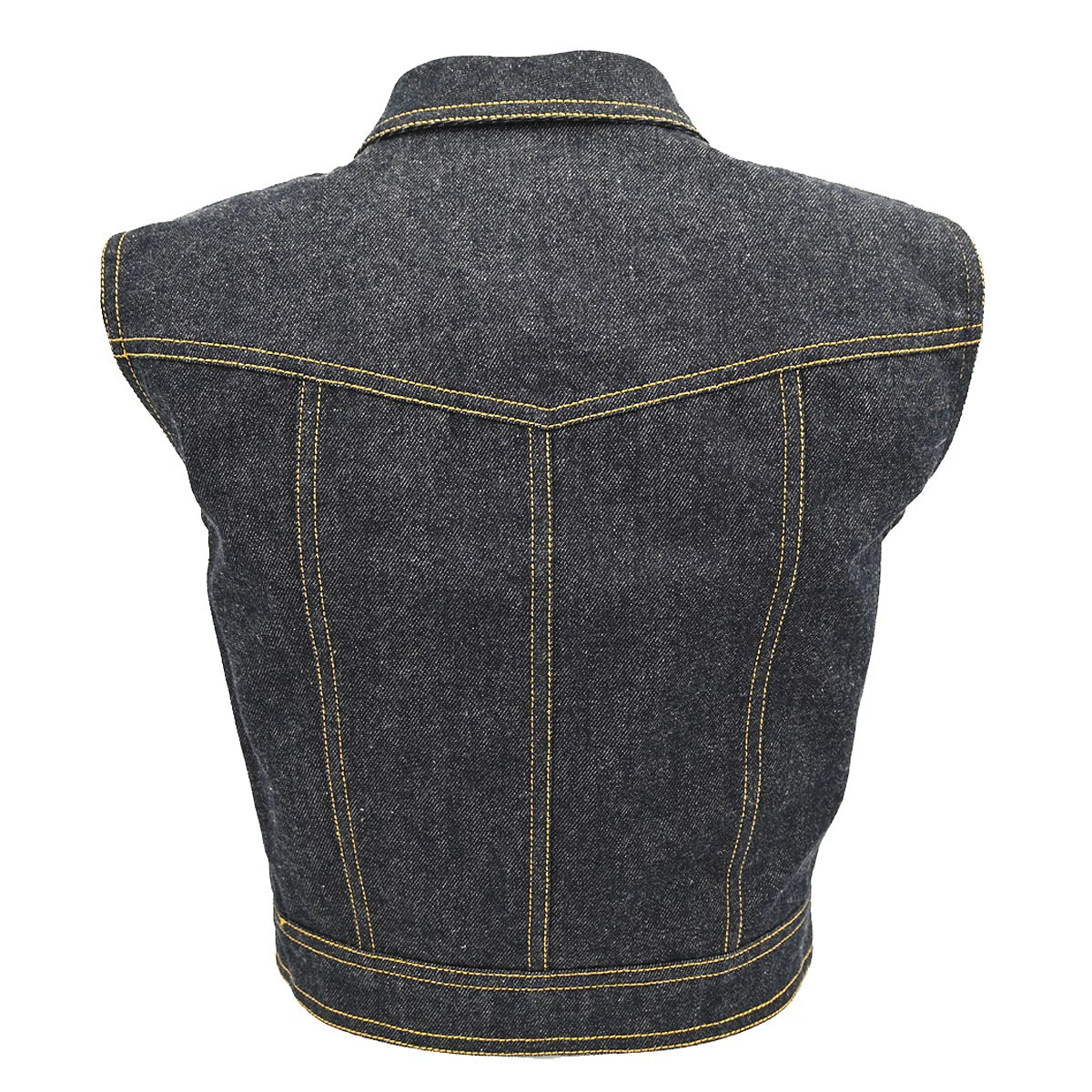 Luxury Chanel Sleeveless Vest Denim Jacket Indigo E97 #38