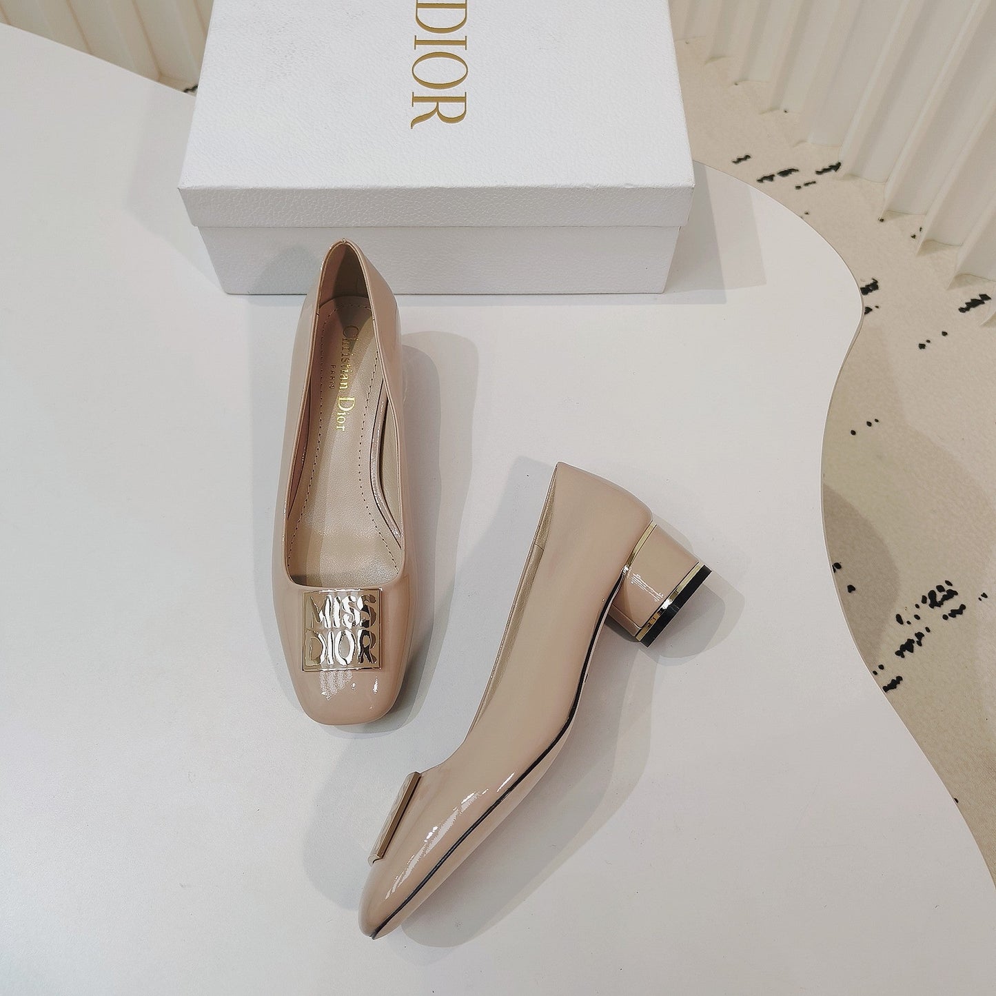 Luxury DiorMiss  Luxury DiorPump 40mm In Beige Cowhide 111364