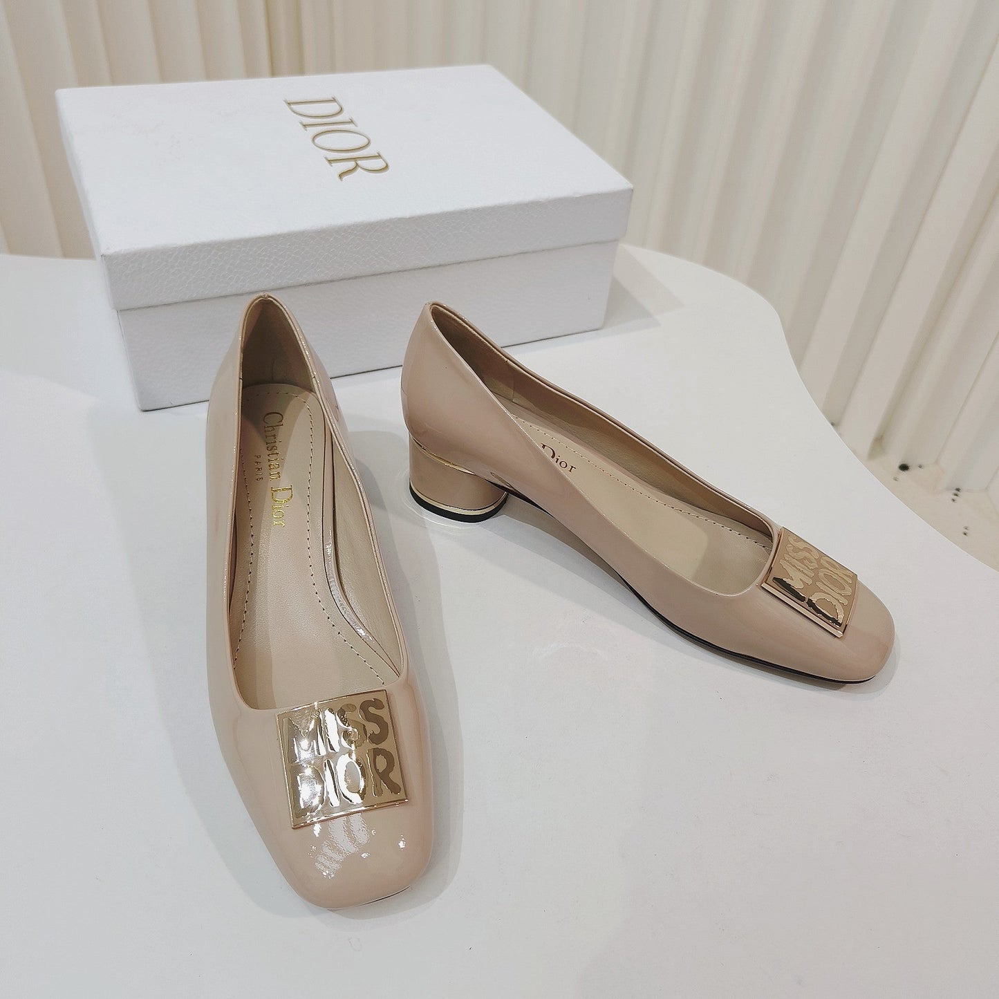 Luxury DiorMiss  Luxury DiorPump 40mm In Beige Cowhide 111364