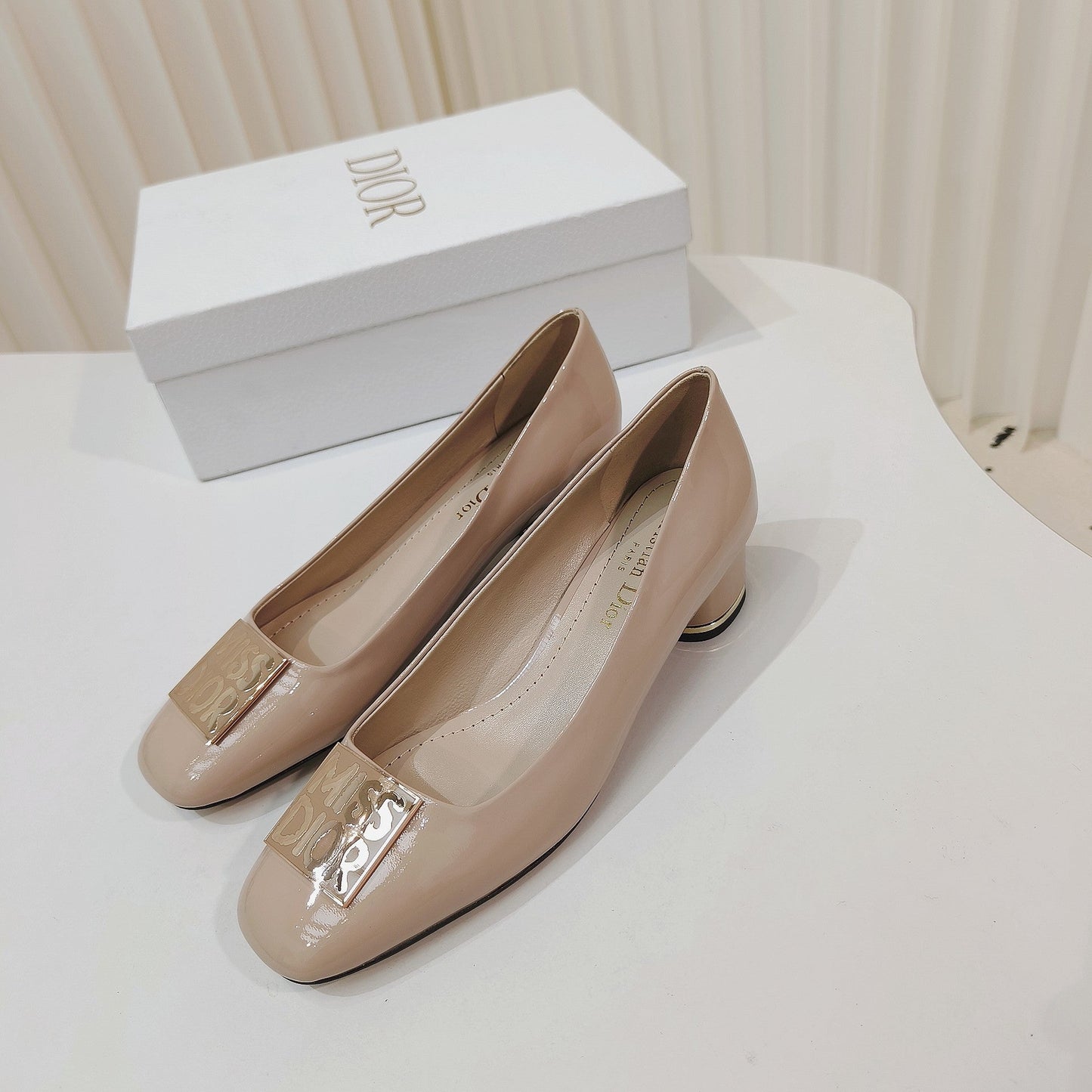 Luxury DiorMiss  Luxury DiorPump 40mm In Beige Cowhide 111364