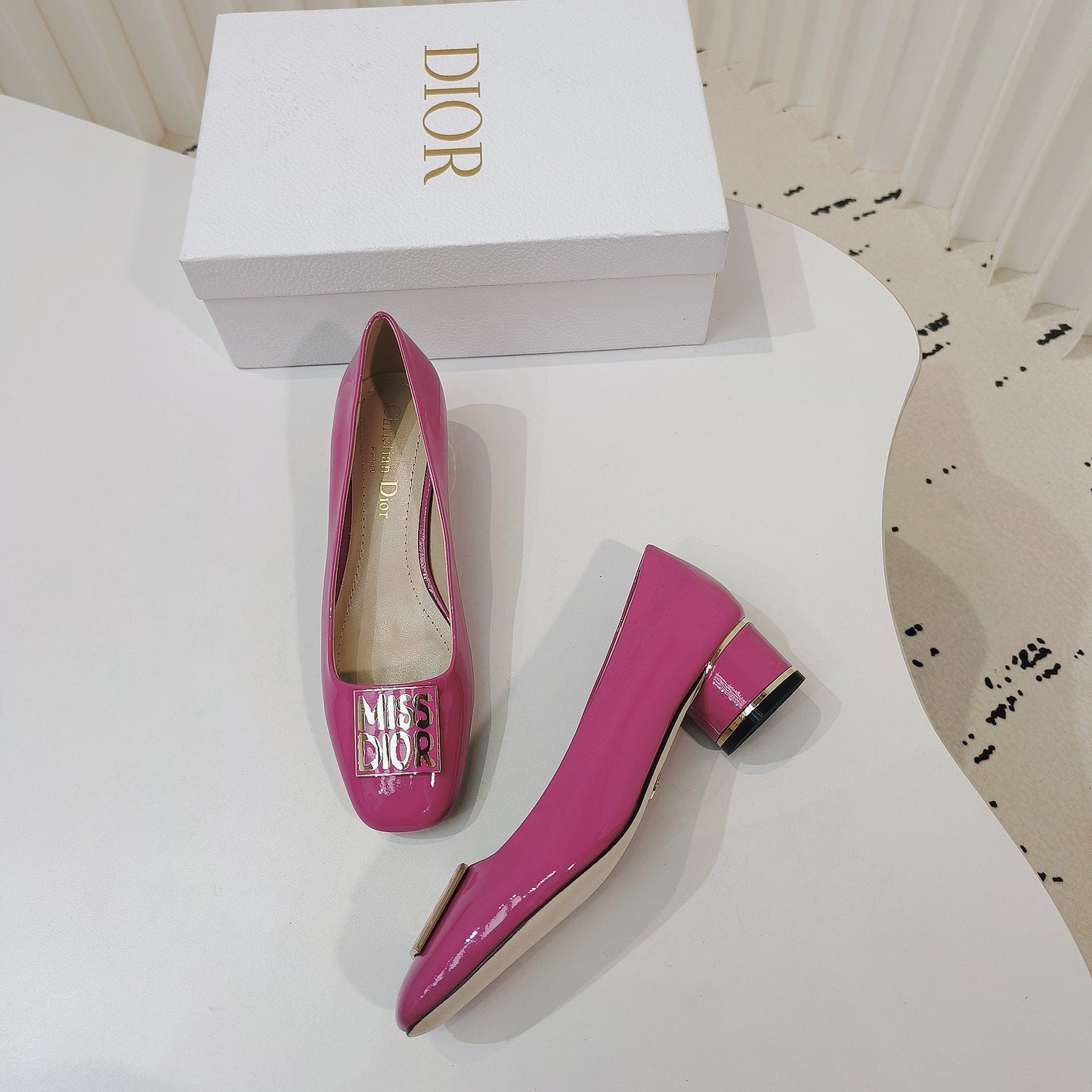 Luxury DiorMiss  Luxury DiorPump 40mm In Deep Pink Cowhide 111366
