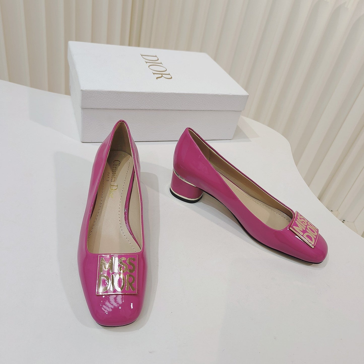 Luxury DiorMiss  Luxury DiorPump 40mm In Deep Pink Cowhide 111366