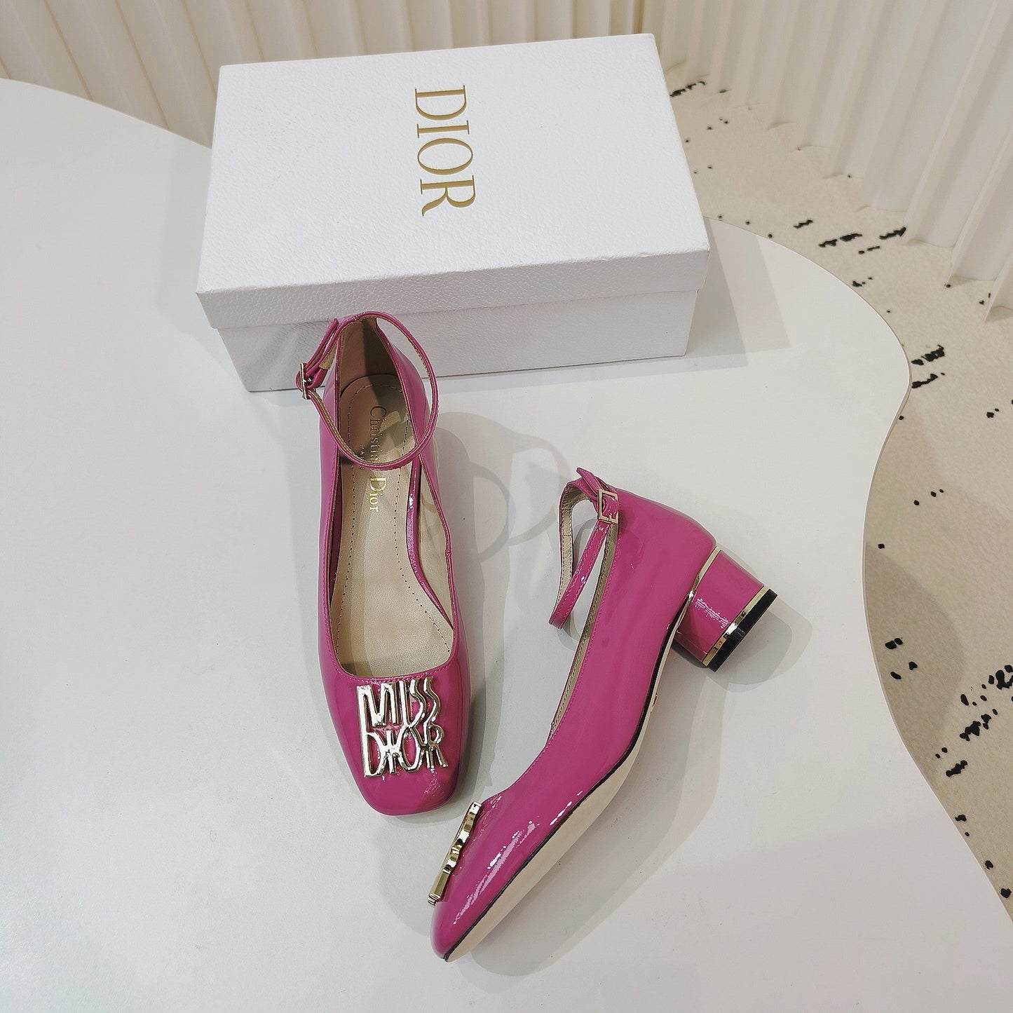 Luxury DiorMiss  Luxury DiorPump 40mm In Deep Pink Cowhide 111330