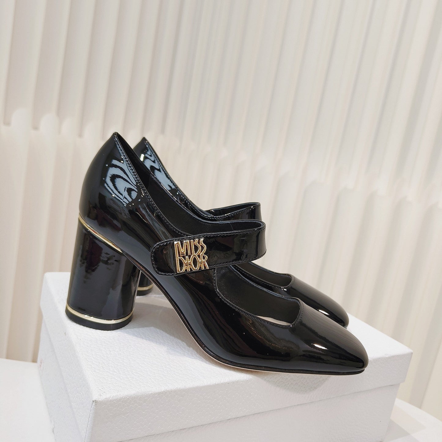 Luxury DiorMiss  Luxury DiorPump 85mm In Glossy Black Cowhide 111359