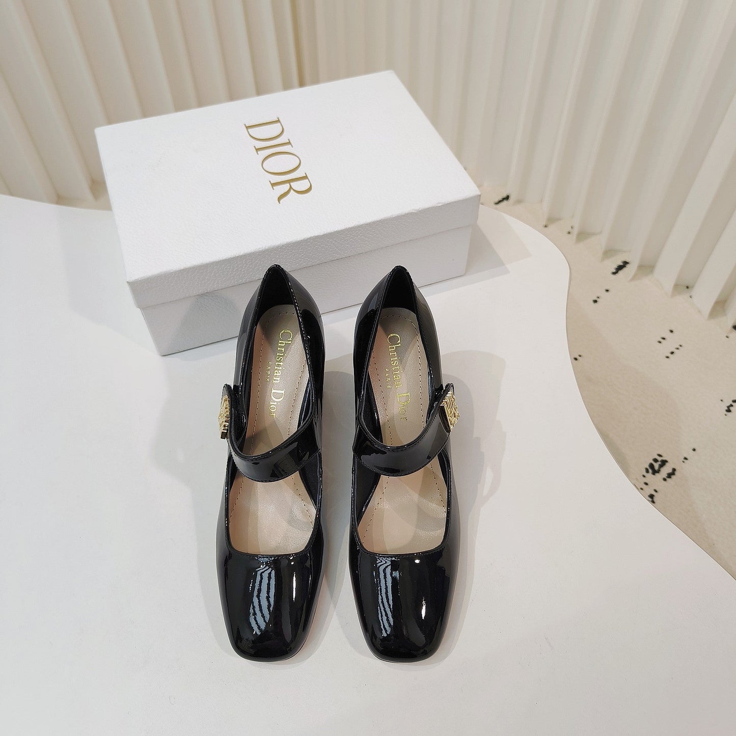 Luxury DiorMiss  Luxury DiorPump 85mm In Glossy Black Cowhide 111359