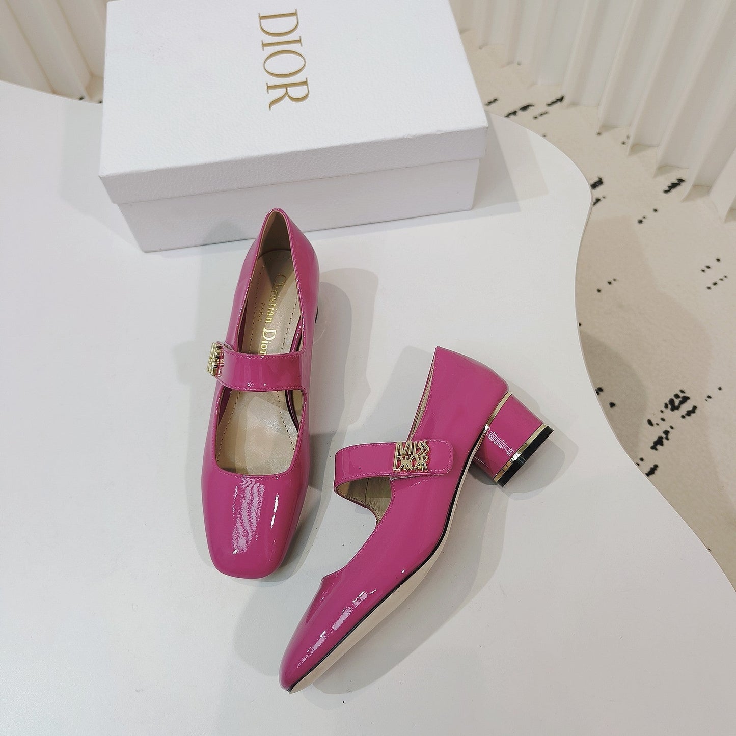 Luxury DiorMiss  Luxury DiorPump 40mm In Deep Pink Cowhide 111346