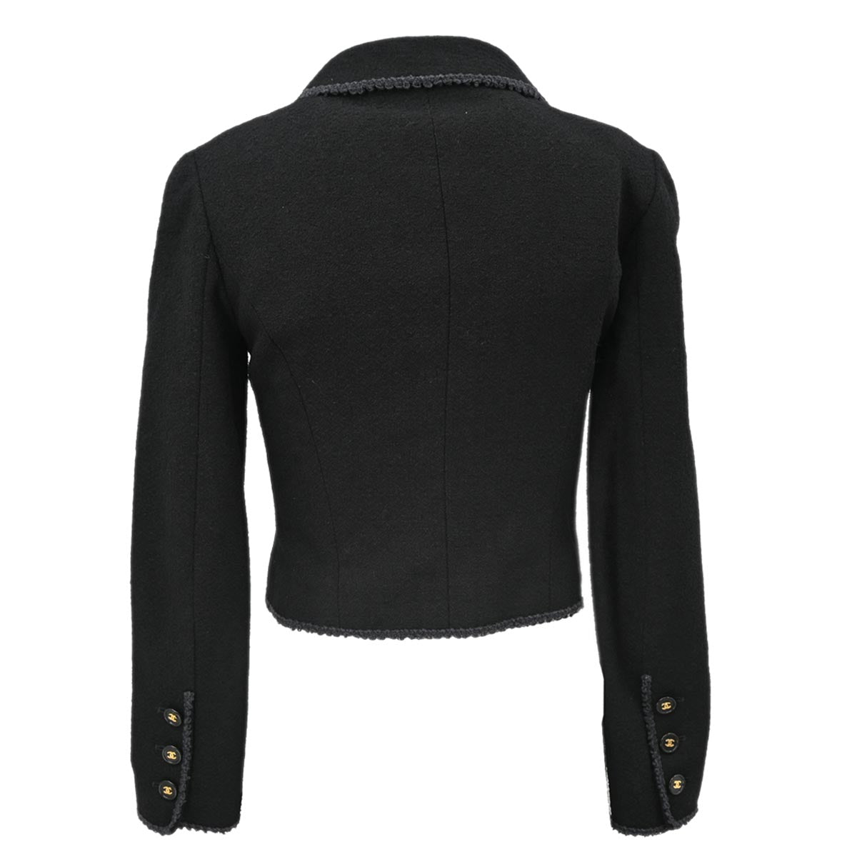 Luxury Chanel Single Breasted Jacket Black 97P #36
