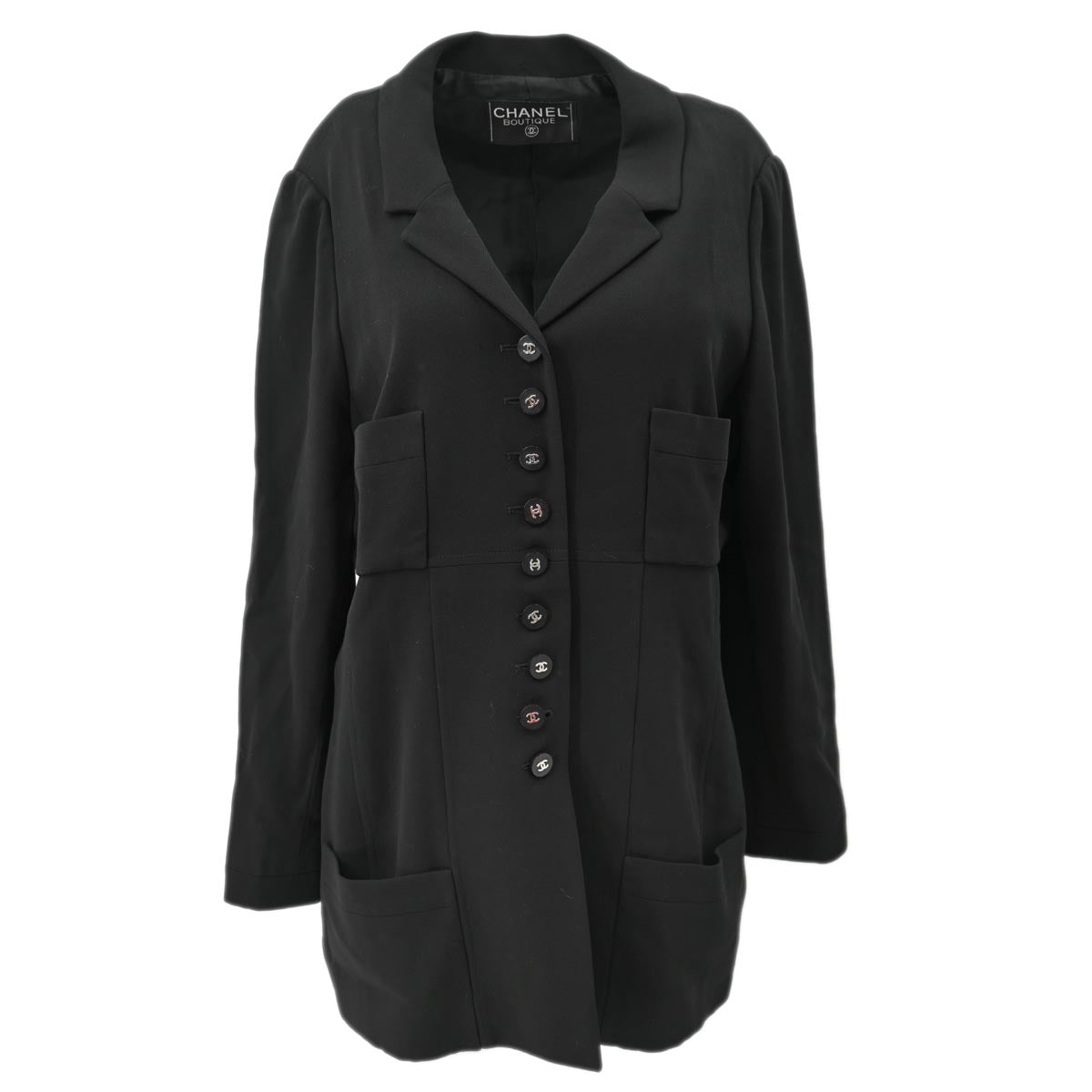 Luxury Chanel Single Breasted Jacket Black