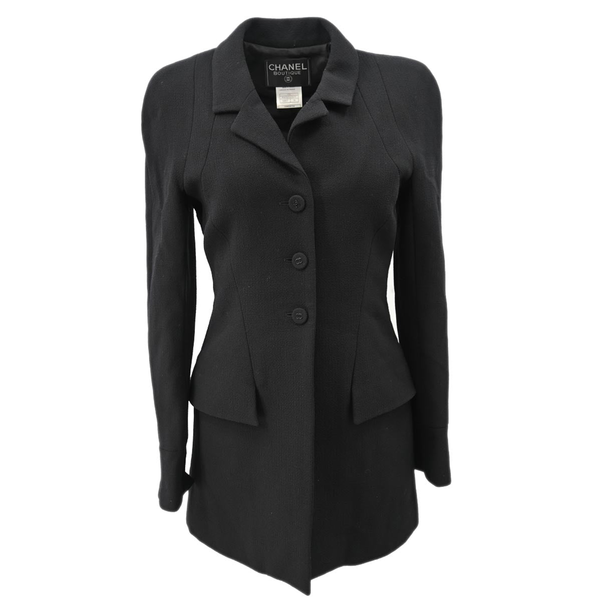 Luxury Chanel Single Breasted Jacket Black 97A #38