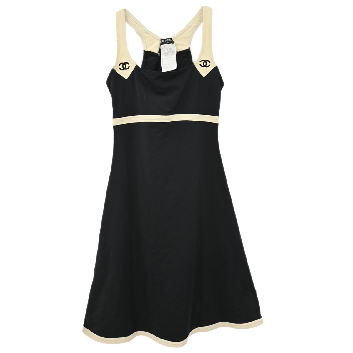 Luxury Chanel Sleeveless Dress Black 96C #38