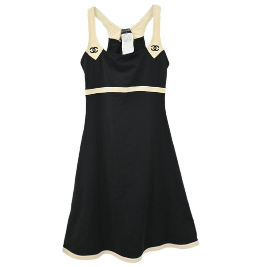 Luxury Chanel Sleeveless Dress Black 96C #38