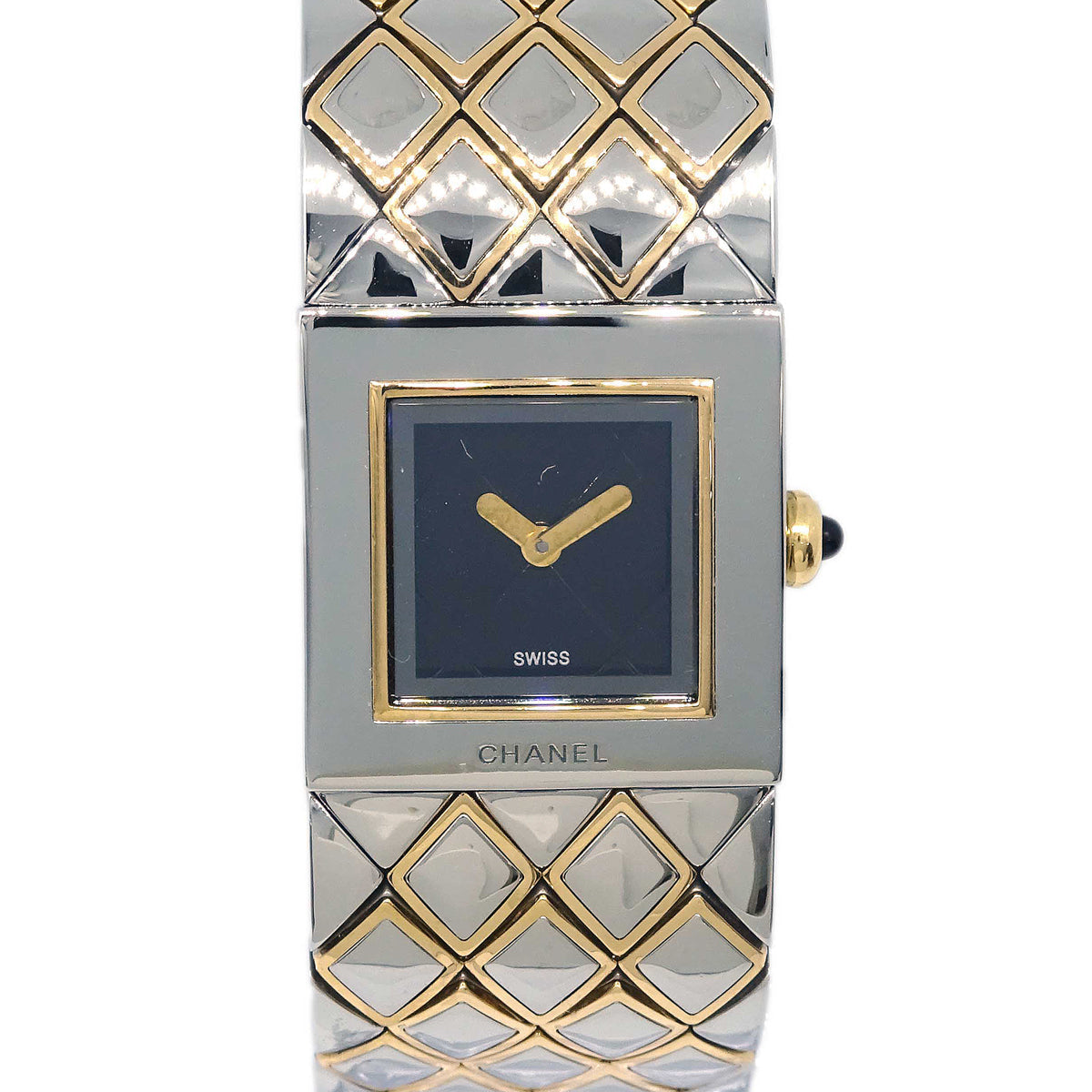 Luxury Chanel Matelasse Quartz Watch SS 18KYG