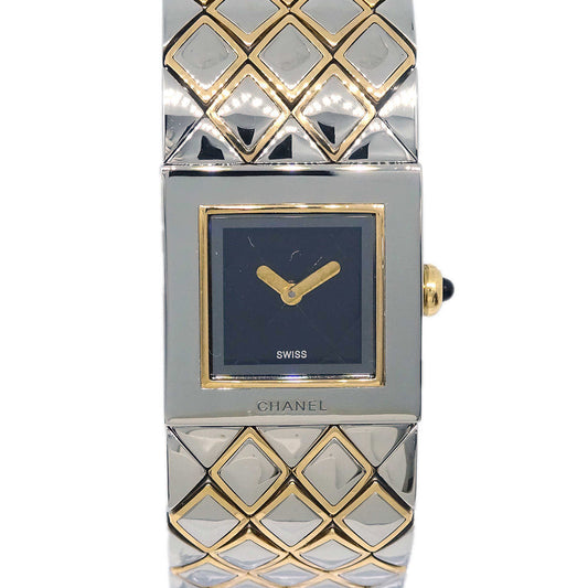 Luxury Chanel Matelasse Quartz Watch SS 18KYG