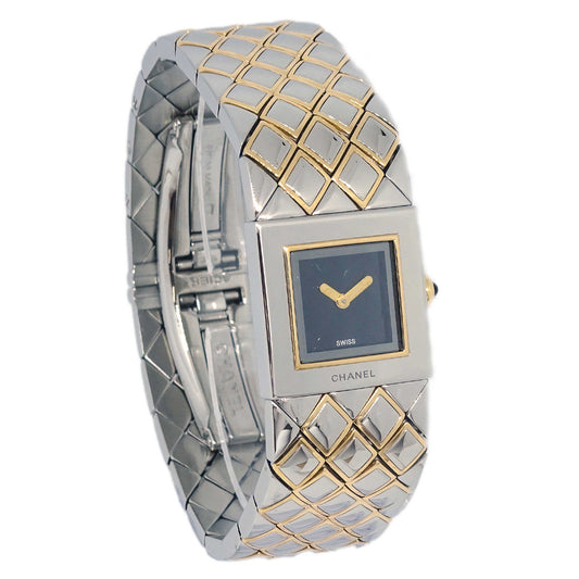 Luxury Chanel Matelasse Quartz Watch SS 18KYG