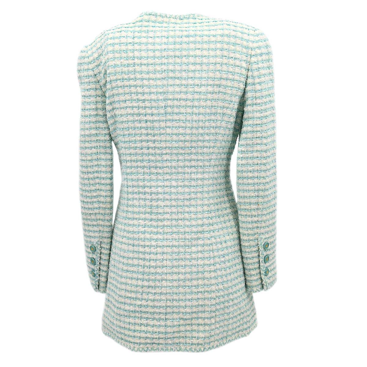 Luxury Chanel Collarless Jacket Light Blue 97P #40