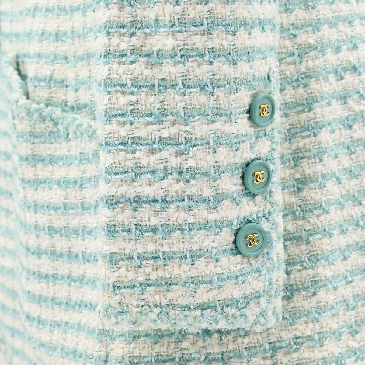 Luxury Chanel Collarless Jacket Light Blue 97P #40