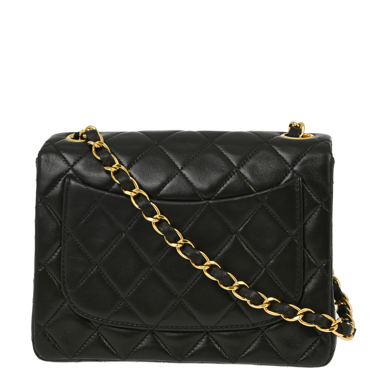 Luxury Chanel 1994-1996 Black Lambskin Mini Classic Square Flap Shoulder Bag 17