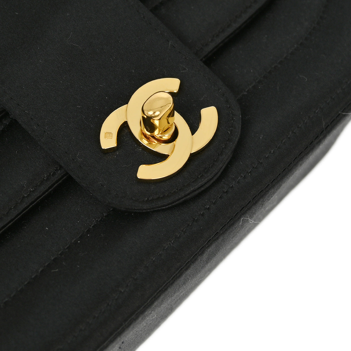 Luxury Chanel * 1991-1994 Black Satin Chain Shoulder Bag