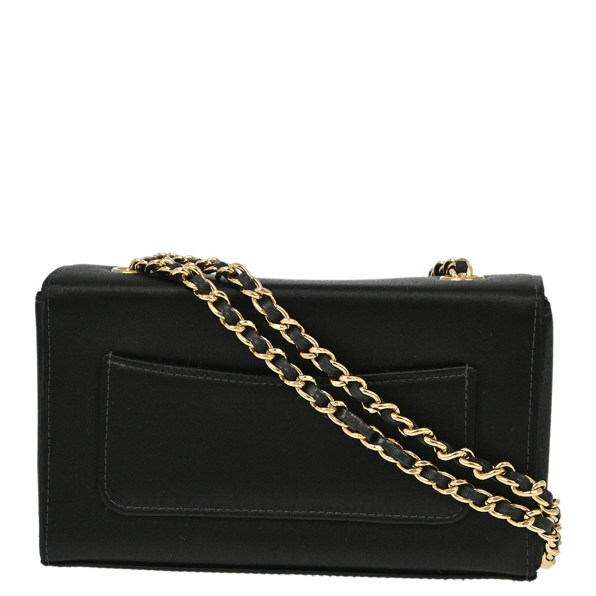 Luxury Chanel * 2001-2003 Black Satin Chain Shoulder Bag