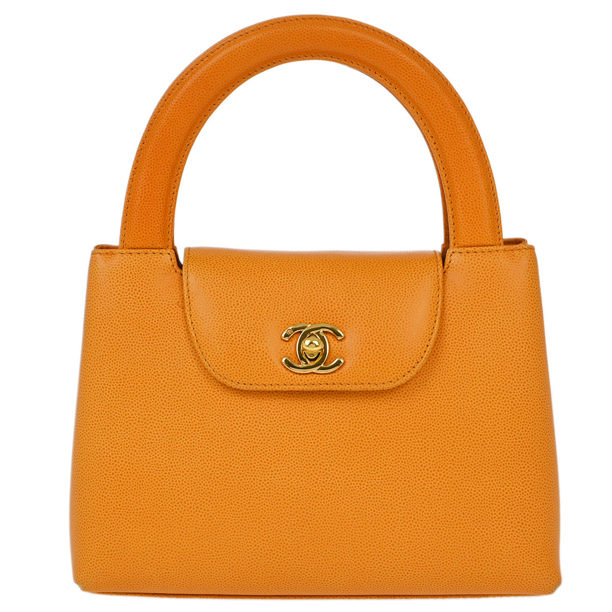 Luxury Chanel * 1997-1999 Orange Caviar Handbag