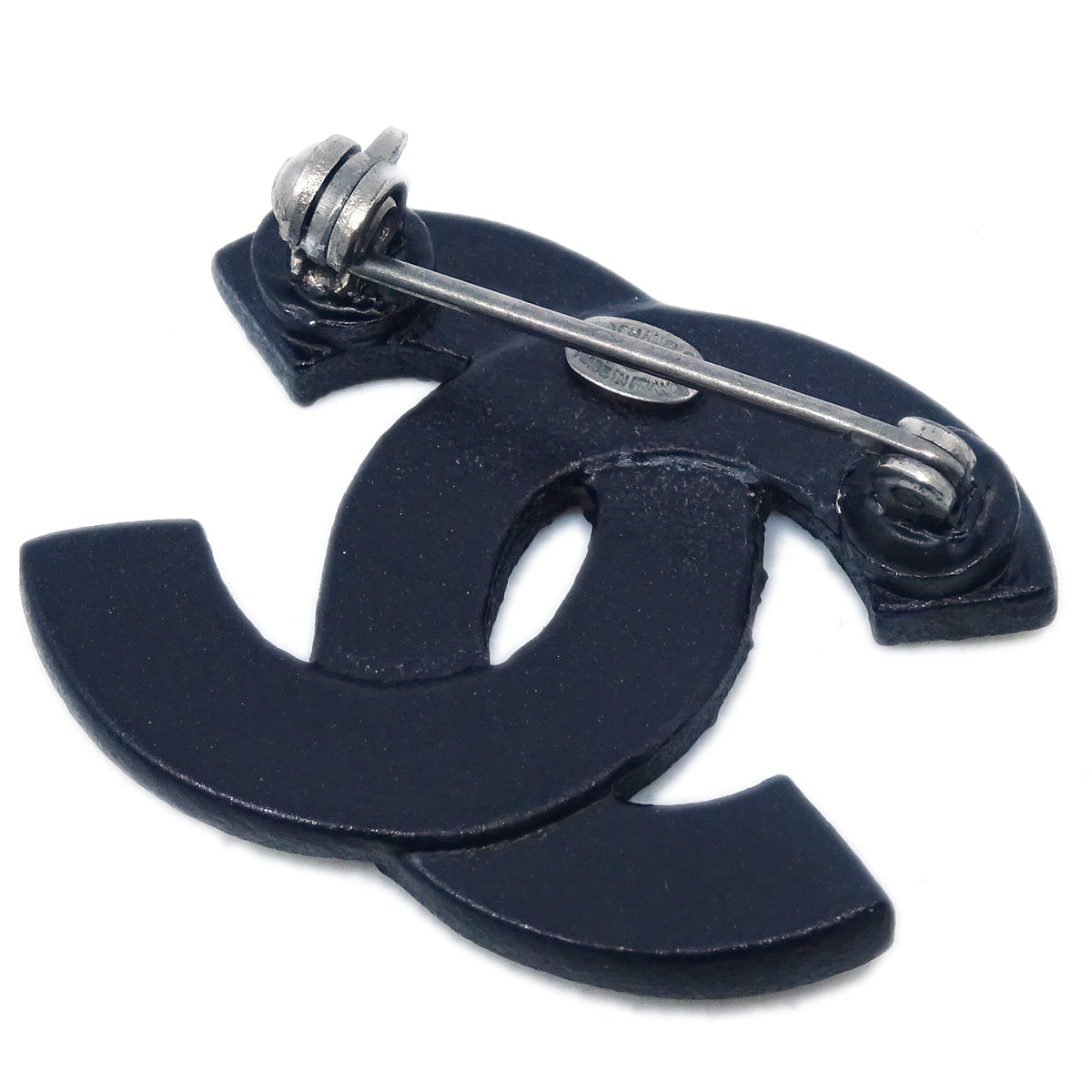 Luxury Chanel CC Brooch Pin Rhinestone Black 02A