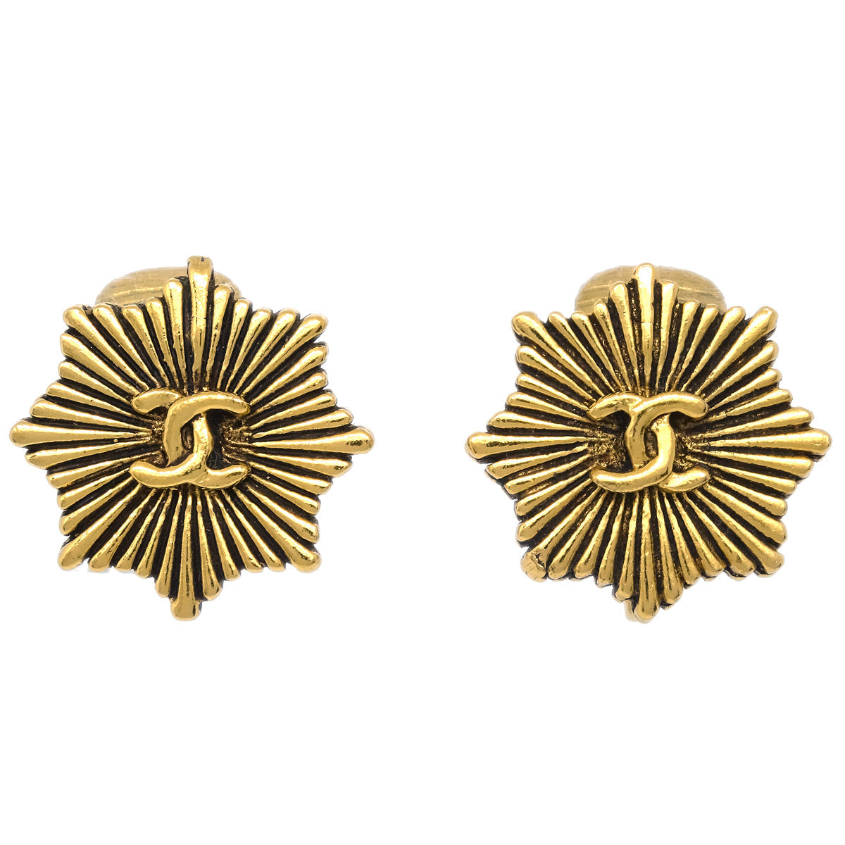 Luxury Chanel Earrings Clip-On Gold 2194