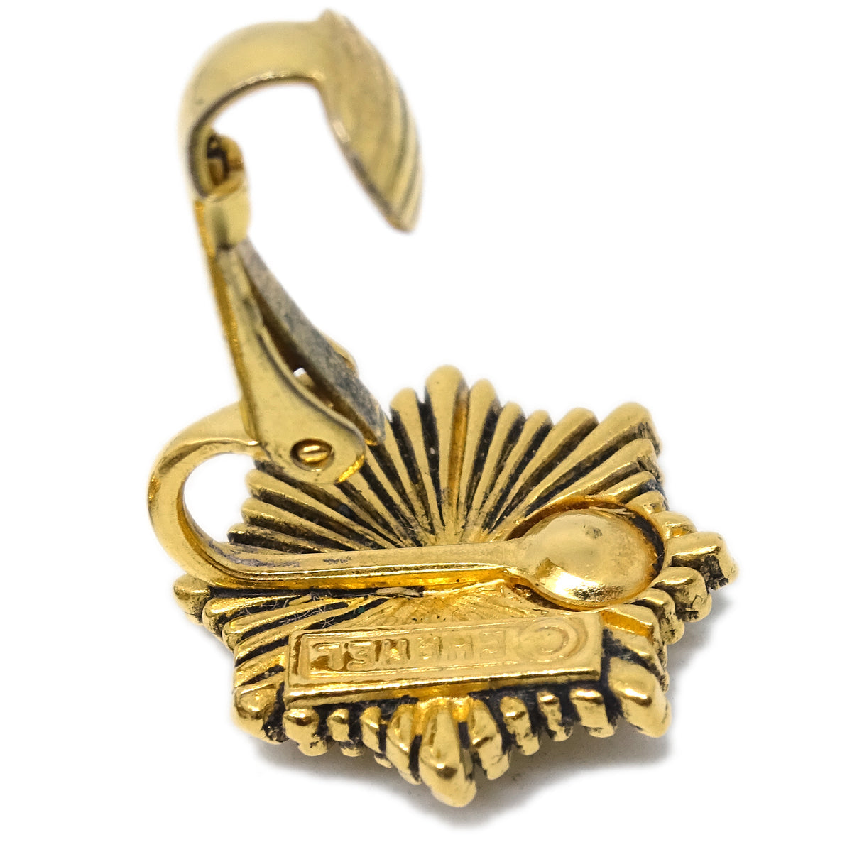 Luxury Chanel Earrings Clip-On Gold 2194
