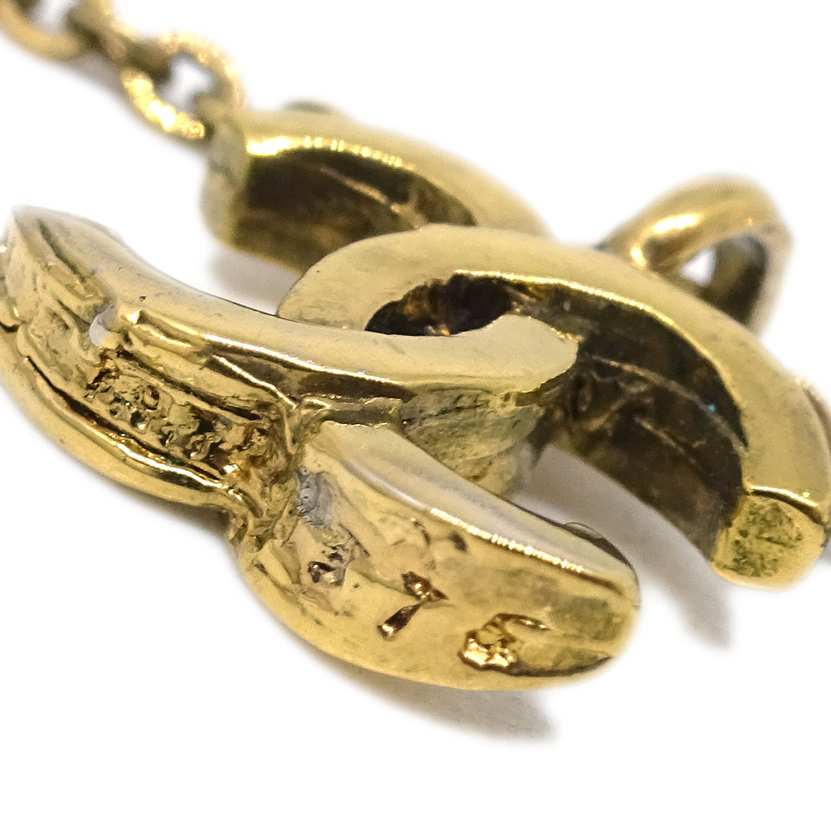 Luxury Chanel Gold CC Pendant Necklace 376/1982